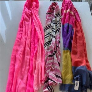 Vibrant Pink and Multicolor Scarves 🧣 (set of 3) *New ✨